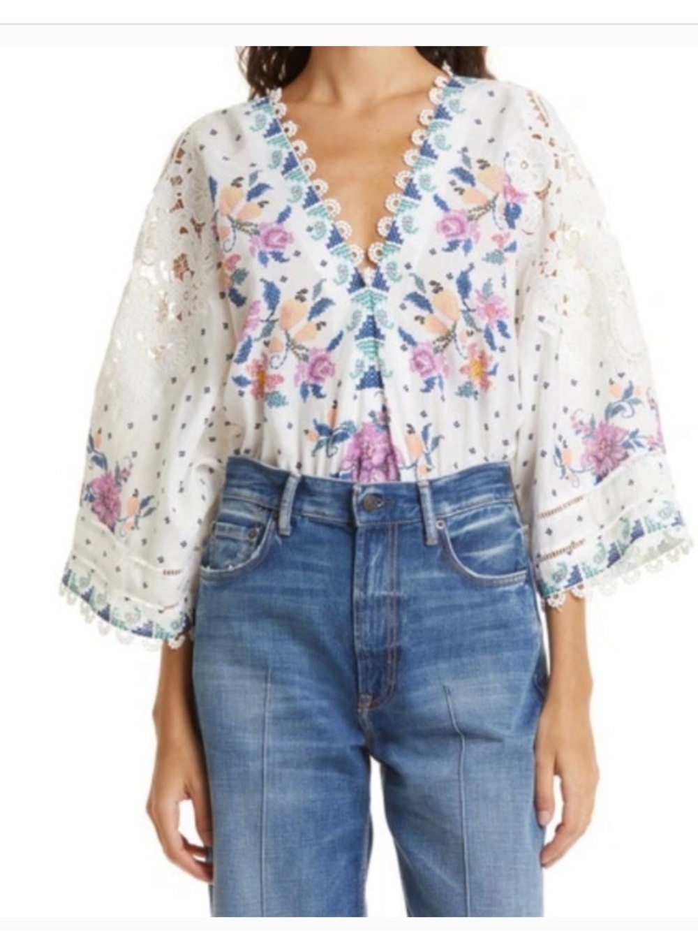 FARM Rio Floral Lace Bodysuit